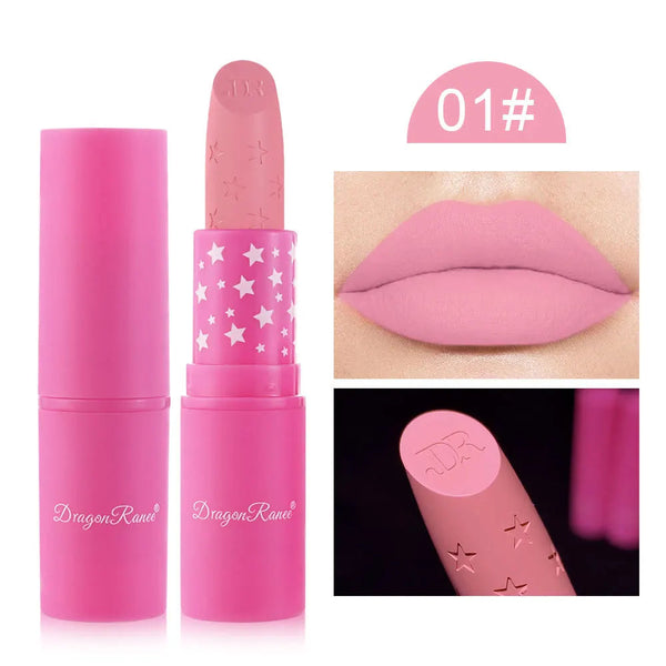 9 Colors Waterproof Rose Red Velvet Matte Lipstick Moisturizing Long Lasting Stars Not Easy To Fade Nude Lip Tint Black Lipstick HMEINA Store