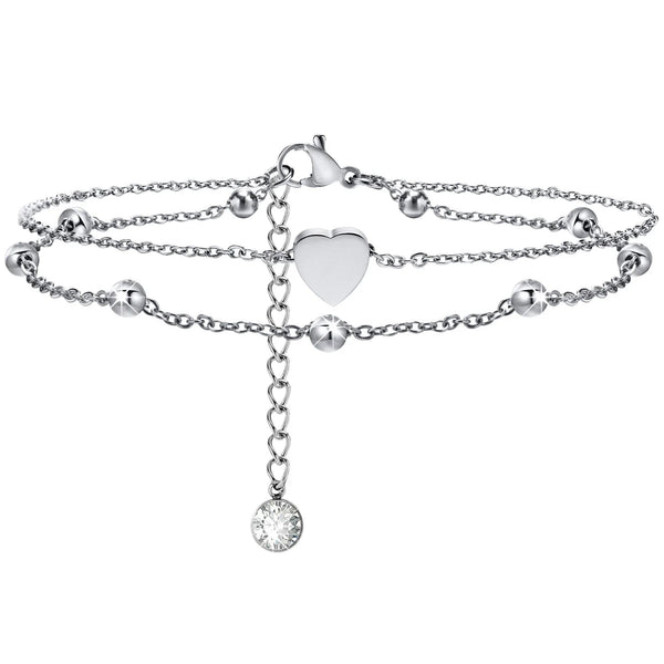 Snake Chain Anklet for Women Girls Adjustable Summer Beach Chain Anklet Bracelet Mother's Day Gifts Stainless Steel Not Allergic Meaeguet Offfical Store