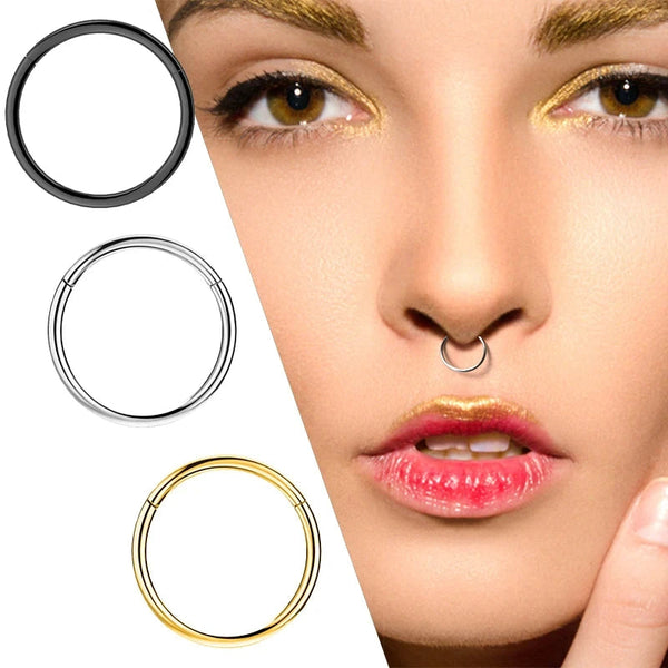 1PC Stainless Steel Nose Hoop Septum Piercing Clicker Hinged Segment Rings Lip Helix Daith Conch Cartilage Earrings Sexy Jewelry Welcome to Bohemia Store