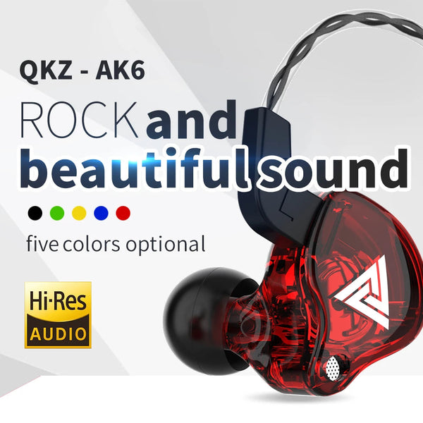 3.5mm Cable Wired Earphones QKZ AK6 HiFi Sound Quality Earphone With Wire Gaming Headset Gamer Headphones Bass Cheap Sale Earbud KELIXIN Global Store