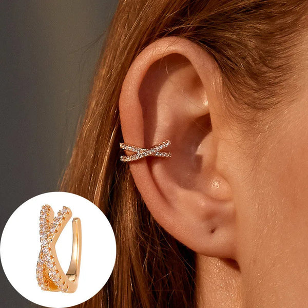 VAGZEB Bohemian NO Piercing Crystal Rhinestone Ear Cuff Wrap Stud Clip Earrings For Women Girl Trendy Earrings Jewelry Bijoux VAGZEB Official Store