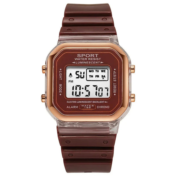 Fashion Brand Student Transparent Electronic Watch Candy Multicolor LED Ladies Sports Waterproof Wirstwatch Clock Gift relógio zkceenier Official Store
