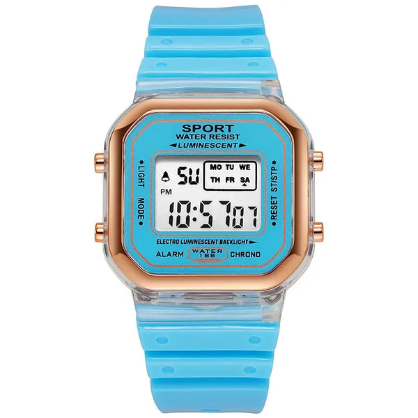 Fashion Brand Student Transparent Electronic Watch Candy Multicolor LED Ladies Sports Waterproof Wirstwatch Clock Gift relógio zkceenier Official Store
