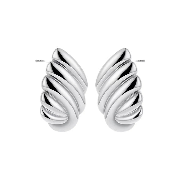 Trendy Stainless Steel Multilayer Circle Twist Knot Earrings for Women Texture Mixed Color Gold Plated Statement Earring Bijoux onekiss Official Store