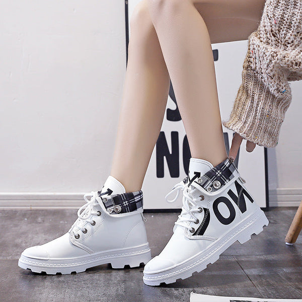 New All-match High-top Girls Canvas Short Boots Women's Shoes Maiden-Art