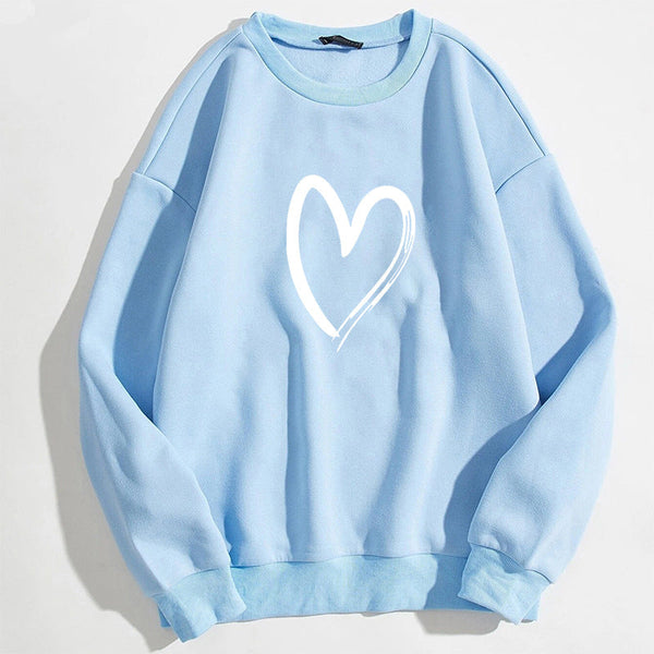 Printed Heart Trendy Sweater For Women Maiden-Art