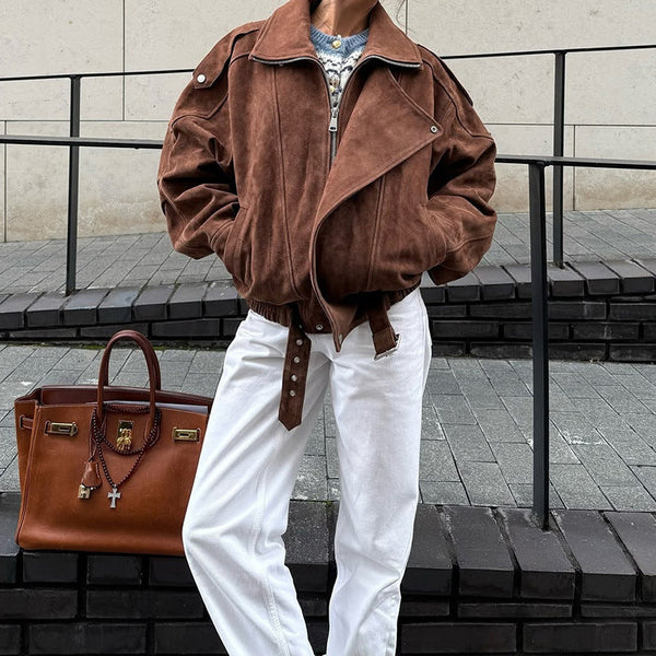 Short Loose Jacket Coat Women Maiden-Art