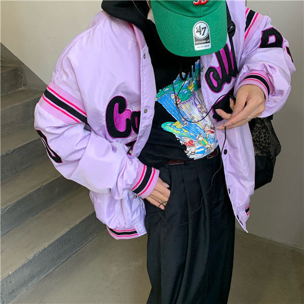 Vintage Harajuku Jacket Hip Hop Loose Jacket Women Maiden-Art