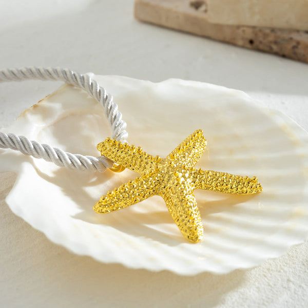 Beach Starfish Pendant Necklace Earrings Maiden-Art