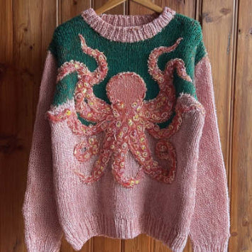 Women's Loose Retro Printed Round Neck Anti Knitting Sweater Beautiful Legend Store