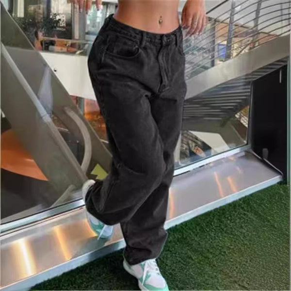 Casual Retro Loose Denim Trousers Women Maiden-Art