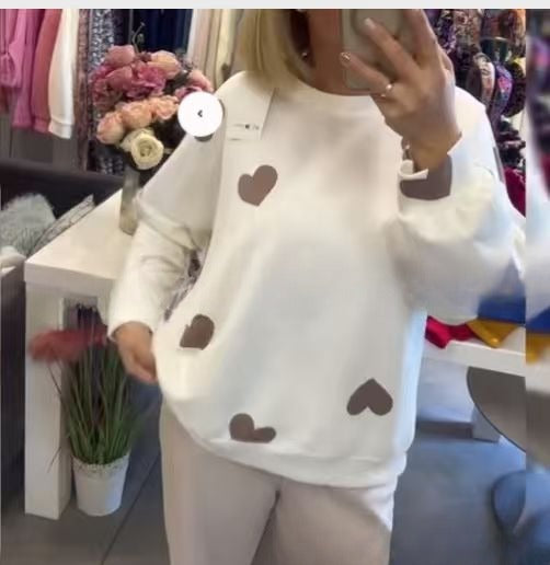 Fashion Women's Wear Love Long Sleeve Knitted Sweater Maiden-Art