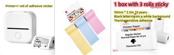 Portable Mini Thermal Label Printer Home Photo Printer Student Wrong Question Printer Bluetooth-compatible Mini Label Printer Price Tag Maiden-Art