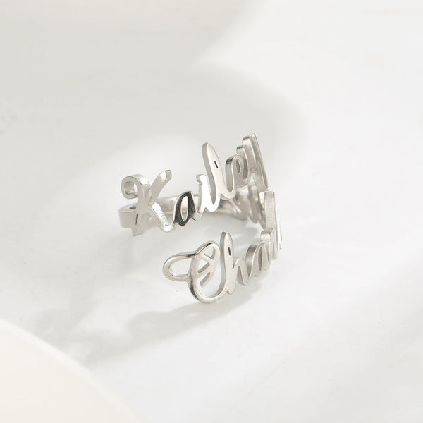 Adjustable Custom Name Stainless Steel Custom Ring Beautiful Legend Store