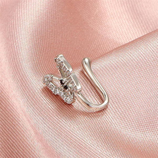 Personalized U-Shaped Diamond-Studded Butterfly European And American Non-Hole Nose Clip Maiden-Art