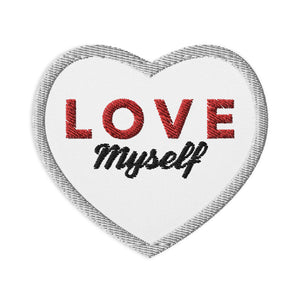 LOVE Myself Embroidered patches White