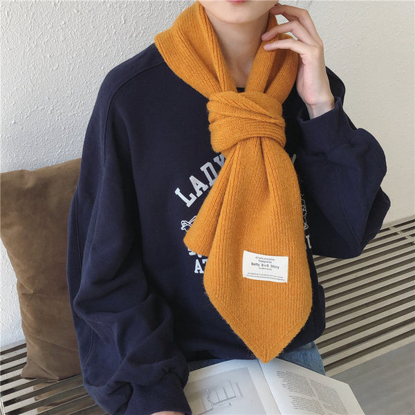 Pure Color Knitted All-match Cute Multifunctional Scarf Maiden-Art