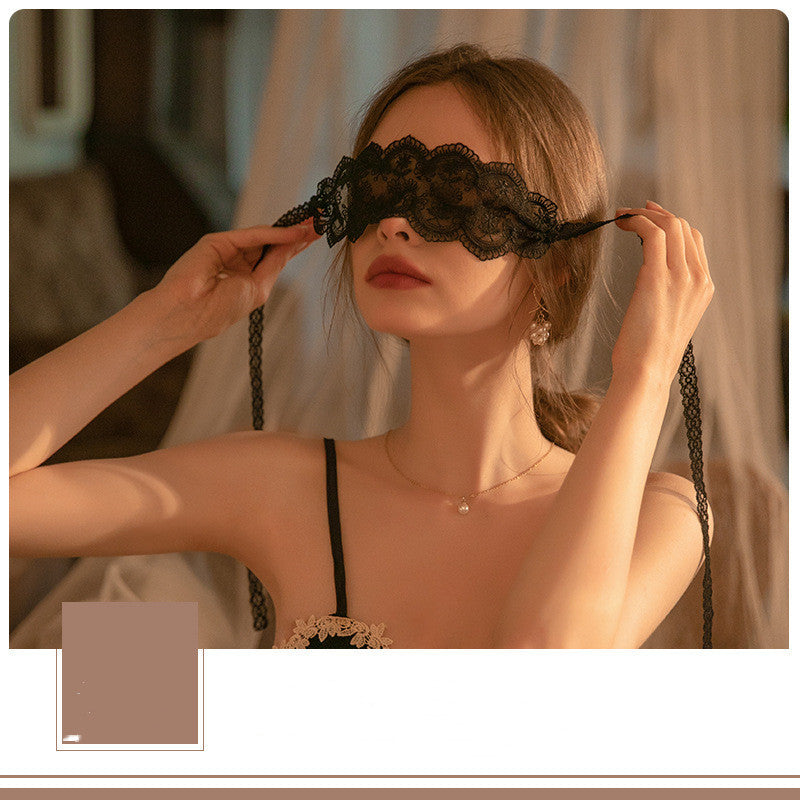 Erotic Lingerie Lace Perspective Embroidered Hollow Eye Mask Adjustable Maiden-Art