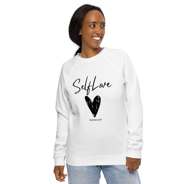 SELF LOVE Unisex organic raglan sweatshirt