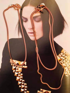 Rose Gold Snake Necklace in 2 Length. - Maiden-Art