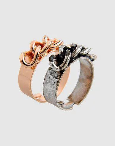 Silver and rose gold brass set rings - Maiden-Art