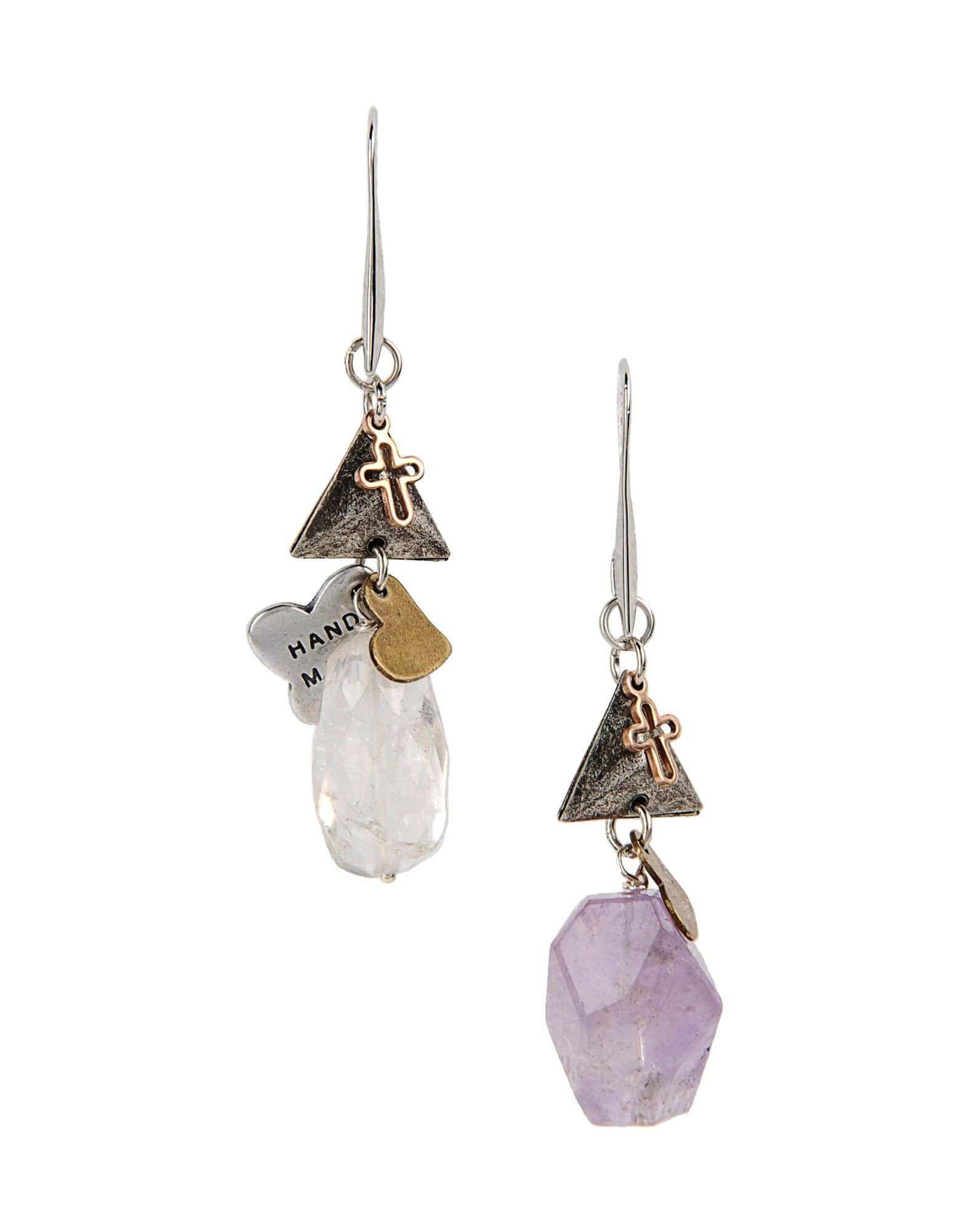 Amethyst and Rock Crystal Dangle and Drop Earrings - Maiden-Art