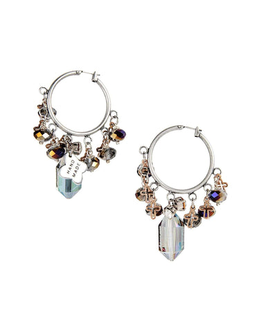 Hoop earrings with multicoloured charms - Maiden-Art