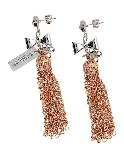 Tassel Earrings in Silver, Rose Gold and Crystals - Maiden-Art