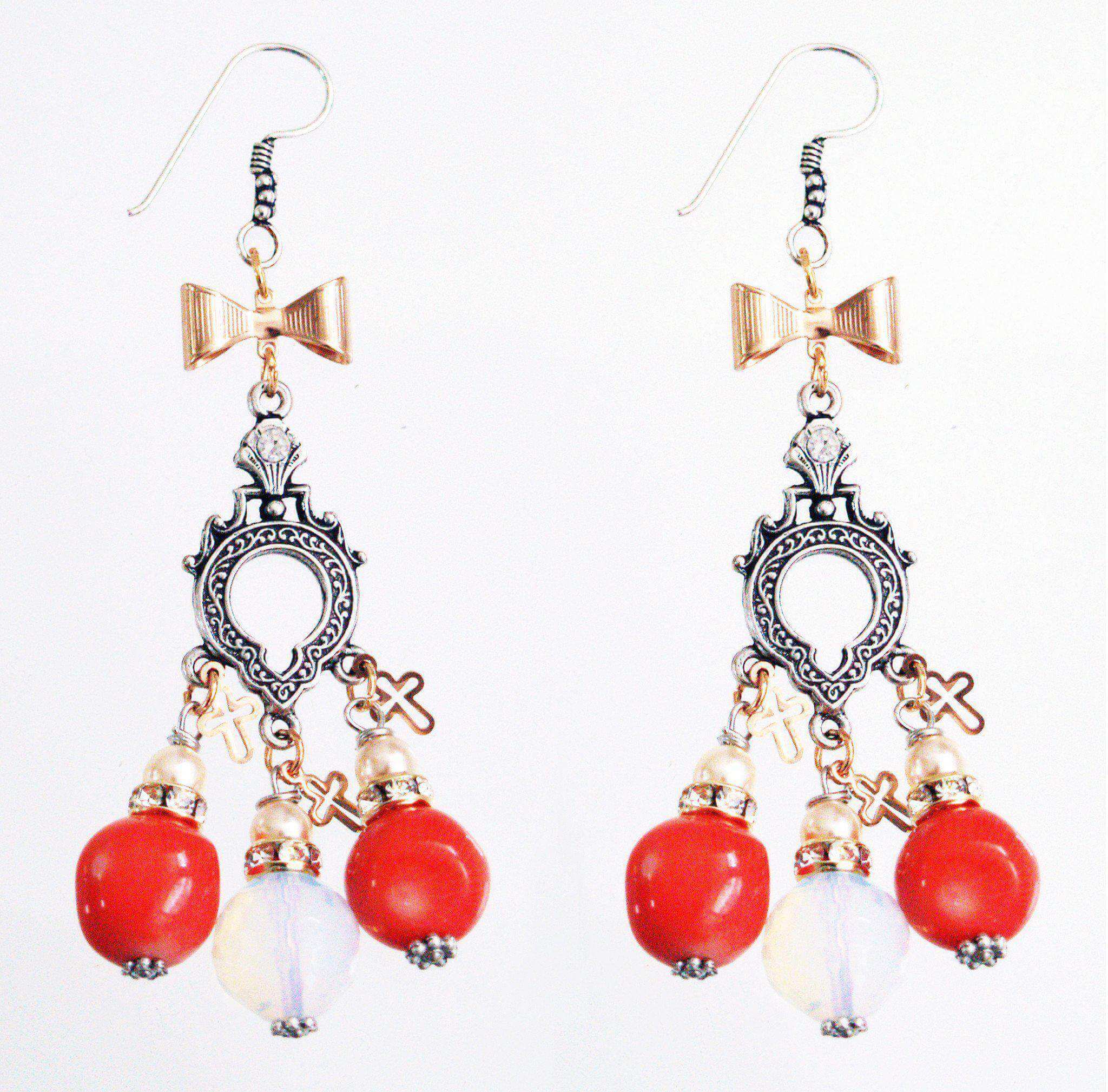 Coral chandelier earrings - Maiden-Art