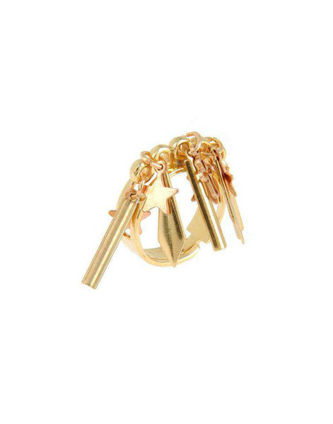Gold plated brass ring with studs - Maiden-Art