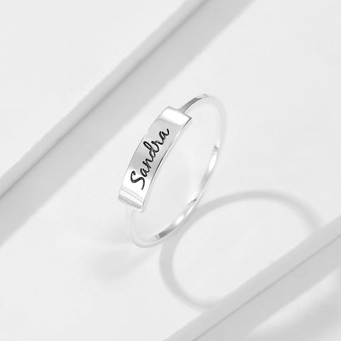 Full Silver Name-1 Ring