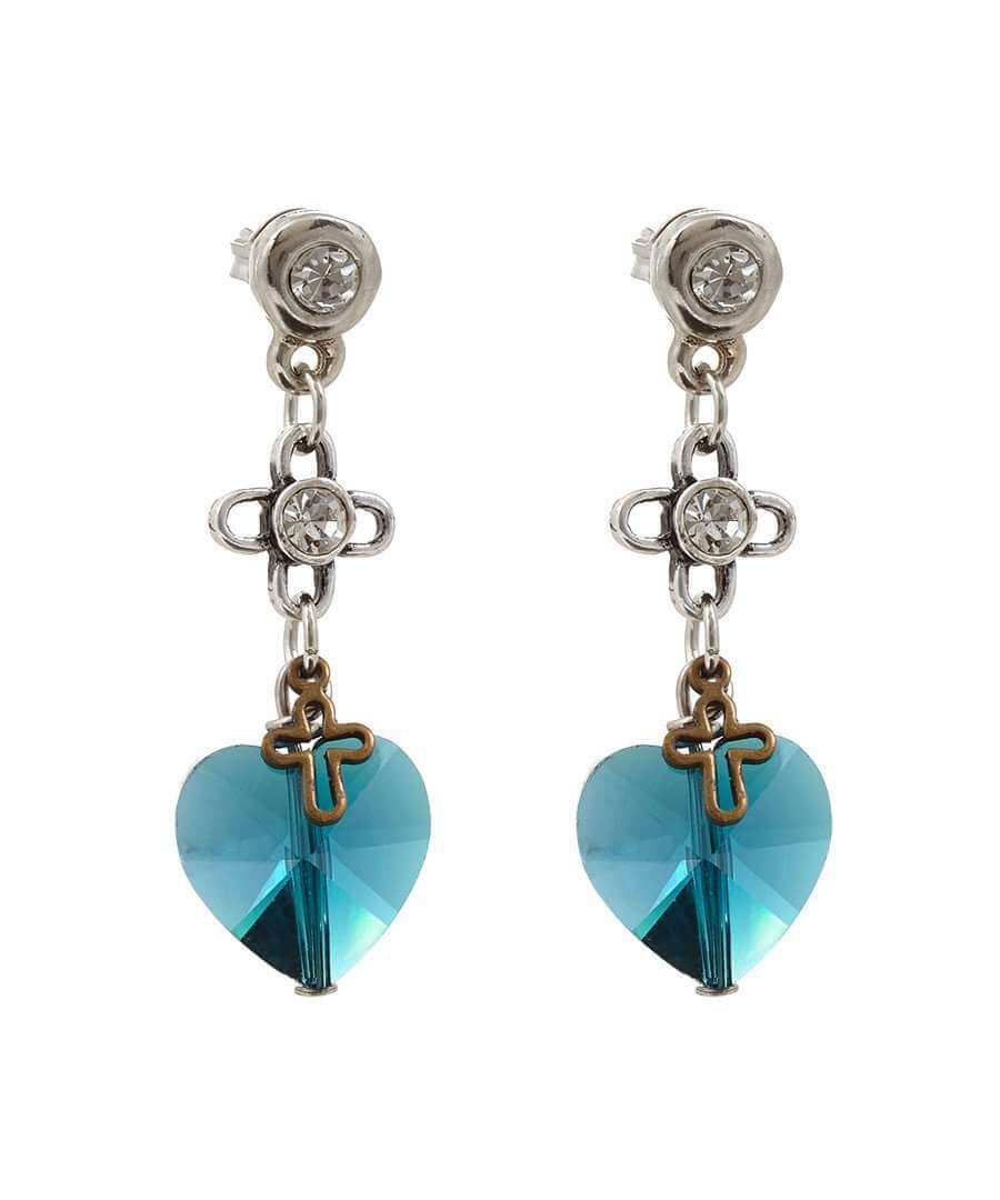 Deep blue crystals drop earrings - Maiden-Art
