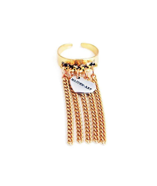 Statement ring in gold with fringes - Maiden-Art