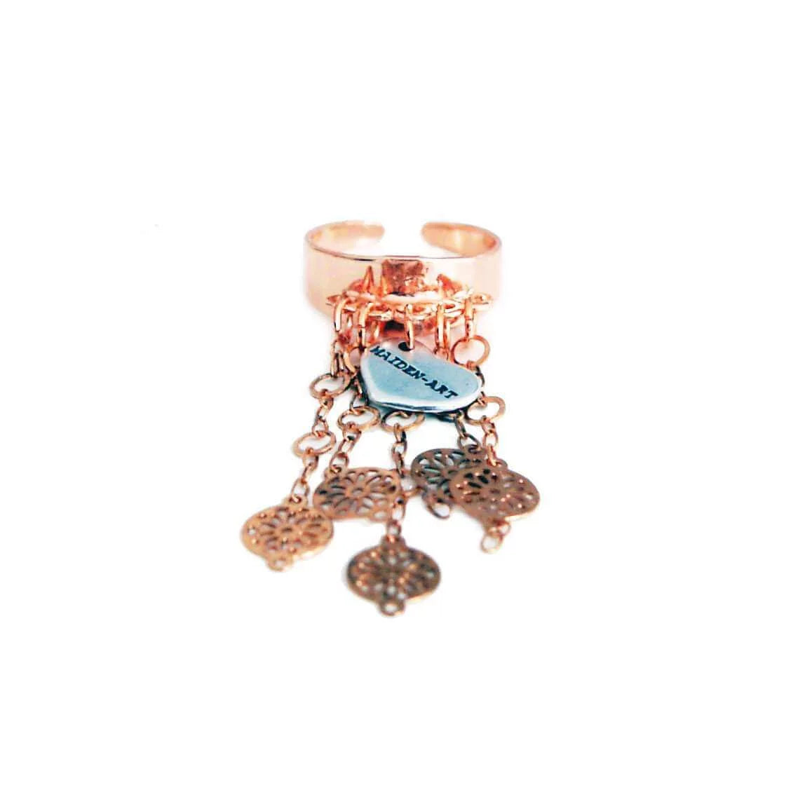 Statement ring in rose gold with flower fringes - Maiden-Art