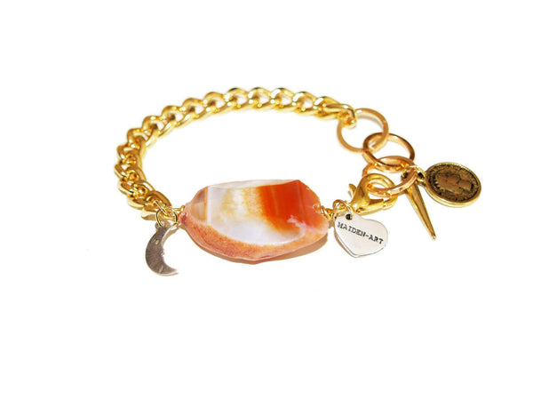 Gold bracelet with agate stone - Maiden-Art