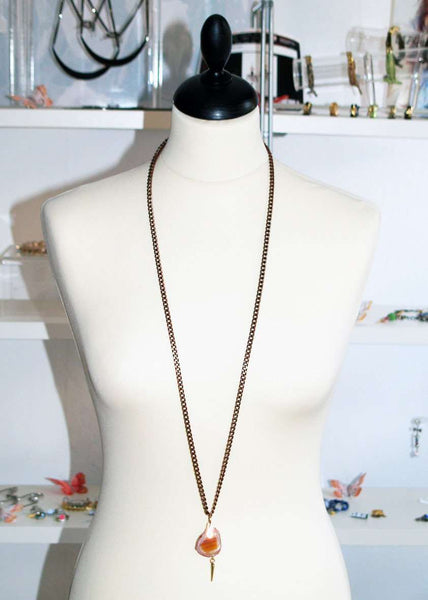 Copper necklace with agate stone - Maiden-Art