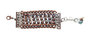 Copper cuff bracelet with studs - Maiden-Art