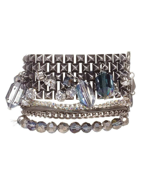 Banded bracelet features iridescent blue beads that dazzle in the light. - Maiden-Art