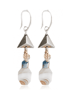 Agate of Botswana stones drop earrings. Beaded Earrings - Maiden-Art