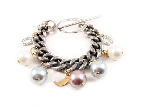 Pearls statement bracelet. Perfect for parties, summer time and gift for her. - Maiden-Art