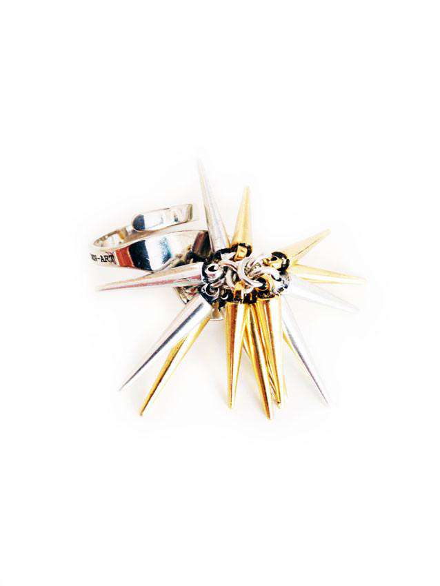 Gold and Silver Spike Ring. - Maiden-Art