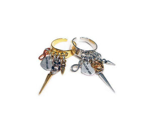 Statement Ring with chains and studs - Maiden-Art