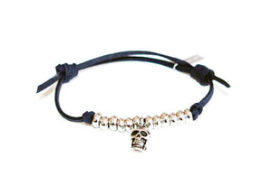 Mens blu navy skull bracelet - Maiden-Art