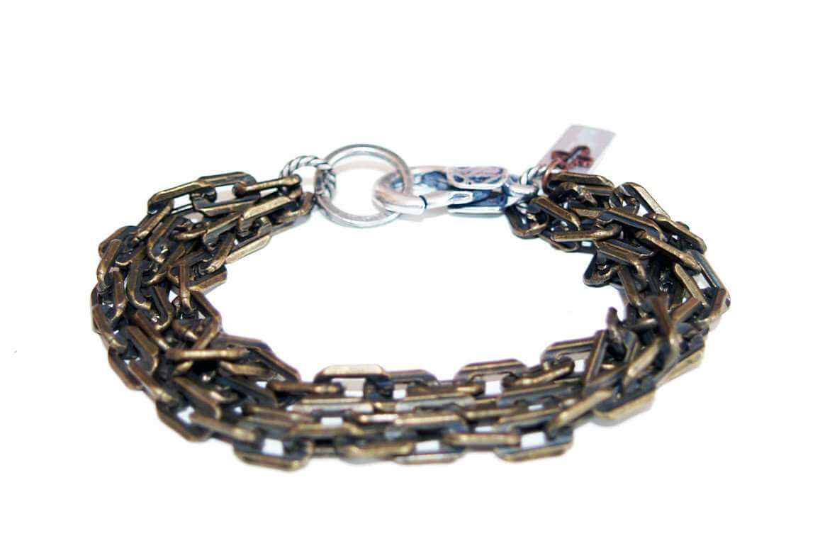 Mens multi chain brass bracelet - Maiden-Art