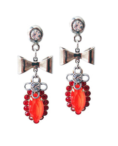Dangle and drop earrings with orange crystals - Maiden-Art