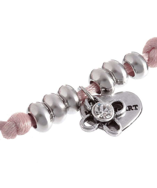 Charm bracelet with silk cord. 9 Colors available - Maiden-Art