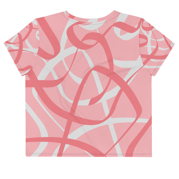 "Be You" All-Over Print Crop Tee - ABSTRACT ROSE. - Maiden-Art