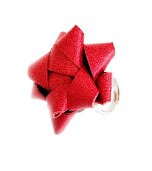 Red True Leather Gift's Bow Rings - Maiden-Art