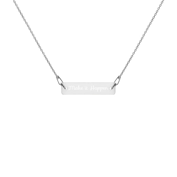 NEW IN: PERSONALIZED - Engraved Silver Bar Chain Necklace - Maiden-Art
