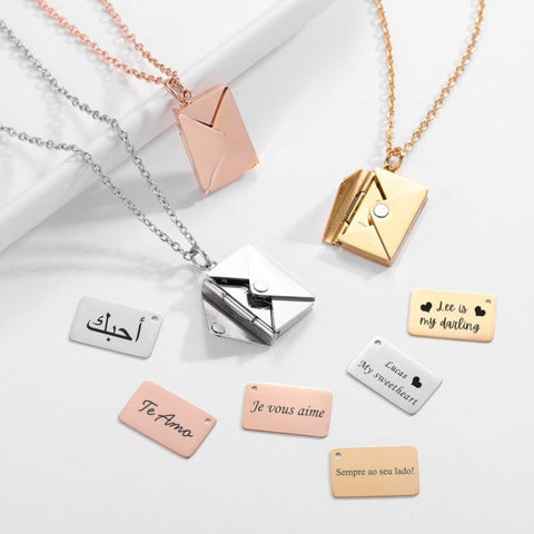Envelope Necklace With Message